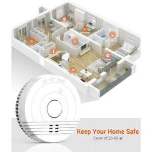 "Jemay Fire Alarm Battery Operated, Smoke Alarm with Enhanced Photoelectric Sensor, Mini Smoke Detector Fire Alarm with LED Indicator & Silence Button Brand: Jemay" - Image 7
