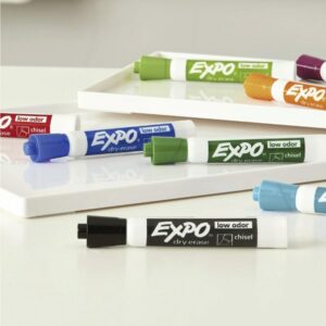 Expo Low Odor Chisel Tip Dry Erase Markers, 12 Black Markers - Image 4