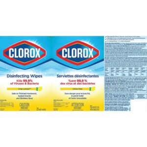 Clorox Disinfecting Wipes, Lemon Fresh, 75 Count, Multi-Pack of 6 Canisters - Image 5