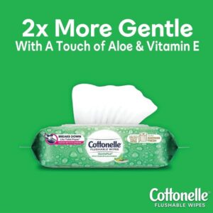 Cottonelle GentlePlus Flushable Wet Wipes with Aloe & Vitamin E - Image 3